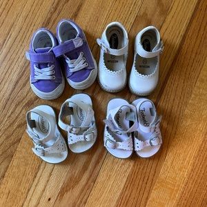 4 pair of size 3 footmates shoes - sneakers, sandals, Mary Janes